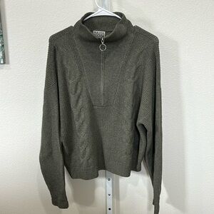 Gray Half Zip Cable Knit by Major Label Group